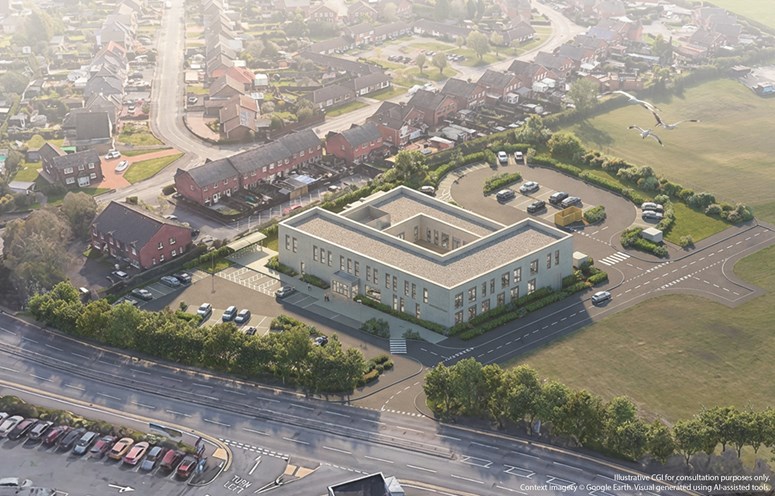 Proposed Health Centre - North and West Elevations